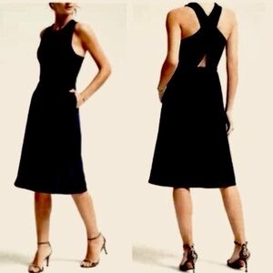 Banana Republic Black Midi A Line Dress
